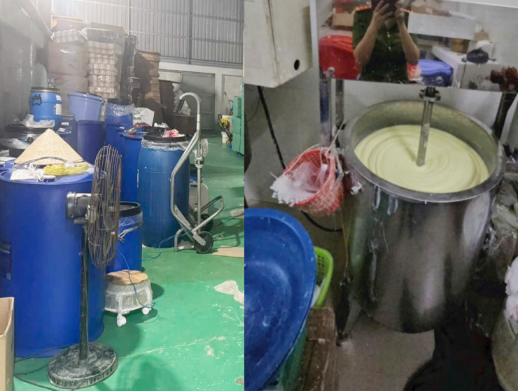 Bên trong "công xưởng" kem trộn. Ảnh: CA