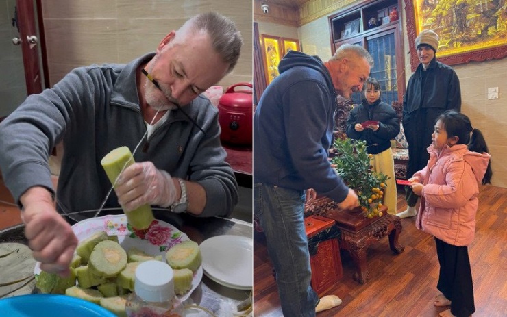 Bố chồng Hương rất yêu thích Tết Việt&nbsp;