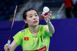 Hoa khôi cầu lông Thùy Linh thắng thuyết phục, đấu số 1 thế giới tại giải châu Á