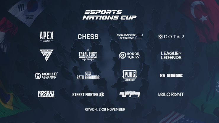 Danh sách 16 bộ môn thi đấu tại giải Esports Nations Cup.