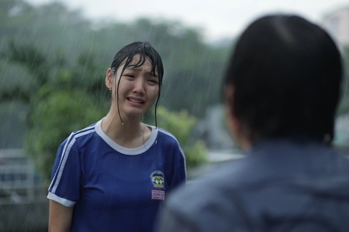 Đoàn Minh Anh và Trường Giang ở hậu trường quay phim.