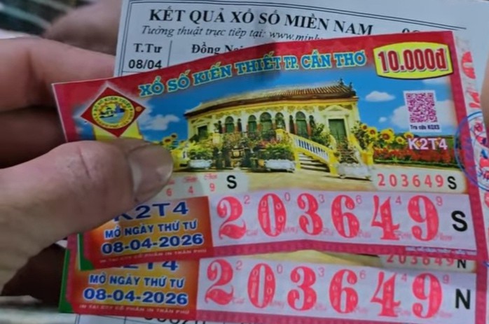 Giải độc đắc của vé số Cần Thơ trúng tại tỉnh Tây Ninh. Ảnh: ĐLVS Tấn Sỹ 78
