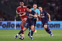 Trực tiếp bóng đá PSG - Liverpool: Doue bỏ lỡ cú đúp (Cúp C1)