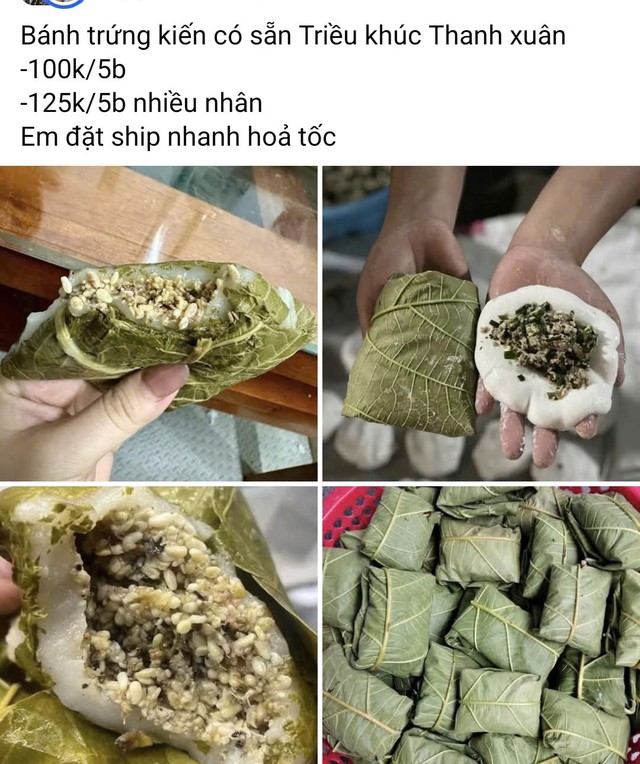 Bánh trứng kiến được rao bán nhiều trên mạng xã hội trong thời gian gần đây. Ảnh chụp màn hình.
