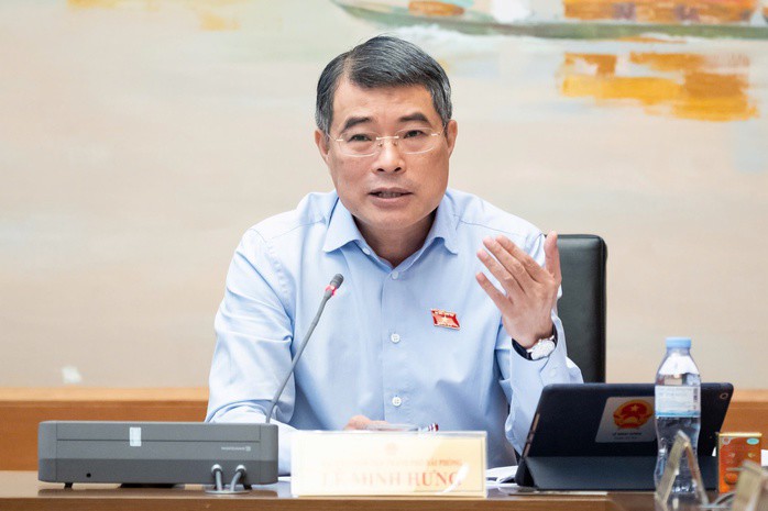 Thủ tướng Lê Minh Hưng phát biểu thảo luận tại tổ sáng 10-4. Ảnh: Phạm Thắng