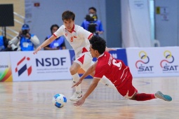Video bóng đá futsal ĐT Việt Nam - Indonesia: Siêu phẩm Đa Hải, rượt đuổi 5 bàn (ASEAN Cup)