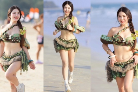 Mỹ nhân diện bikini "công chúa rừng xanh", làm huyên náo giải chạy nội y