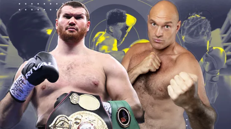 Usyk (bên phải) dự kiến sẽ trải qua trận đấu khó khăn với Makhmudov (bên trái)