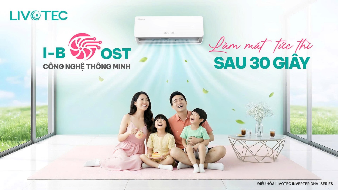 Điều hòa Livotec Inverter DHV sở hữu công nghệ i-Boost giúp cả gia đình vui vẻ tận hưởng làn gió mát lạnh tức thì