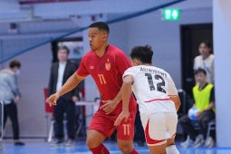 Video futsal Indonesia - Thái Lan: Bước ngoặt 2 giây cuối hiệp 1, màn lật đổ ấn tượng (Chung kết ASEAN Cup)