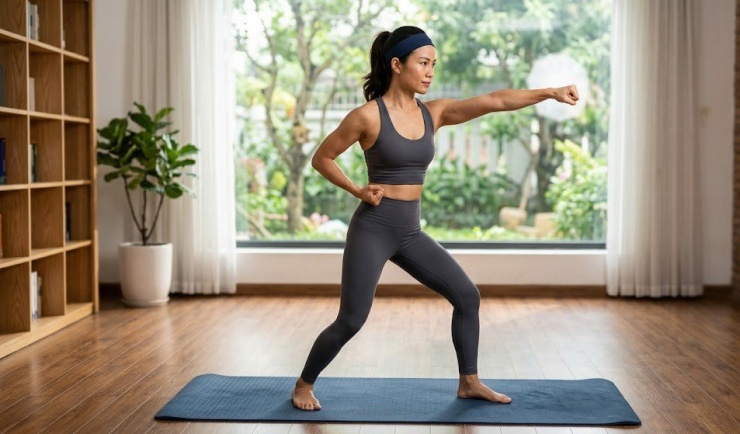 Động tác giúp săn chắc cả cơ tay trước, tay sau và vùng vai.