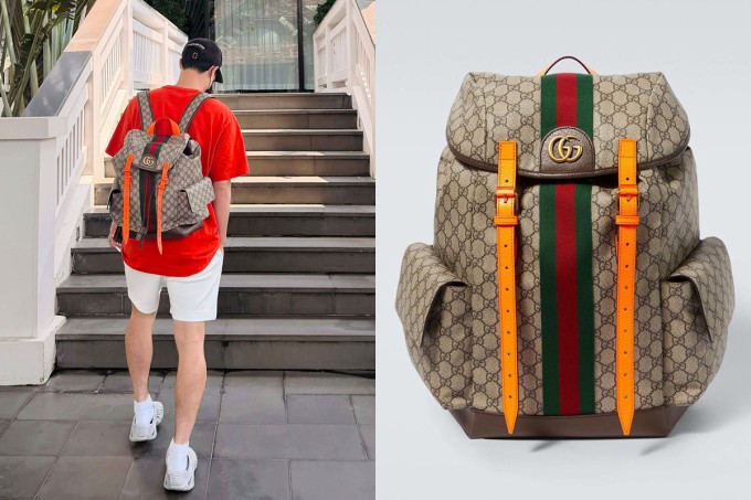 Nam cầu thủ diện ba lô nghìn USD dạo phố.