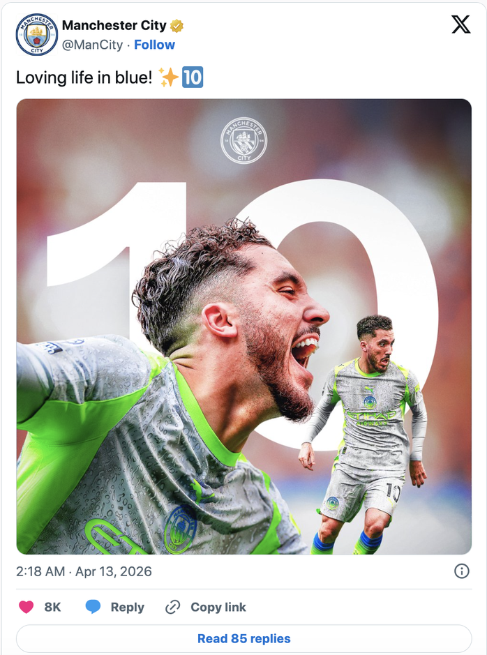 Cherki chạm mốc 10 pha kiến tạo ngay mùa đầu thi đấu tại Ngoại hạng Anh