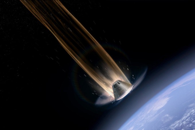 Minh họa tàu Orion trở về Trái Đất. Ảnh: NASA