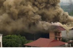 Cháy khu nhà trọ ở Thái Nguyên