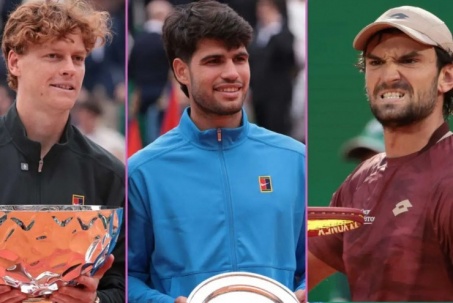 Sinner chiếm 2 đỉnh cao của Alcaraz, huyền thoại Monaco lọt top 20 (Bảng xếp hạng tennis 13/4)
