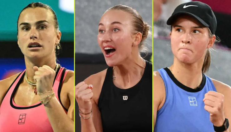 Sabalenka (bên trái) vững vàng ngôi đầu