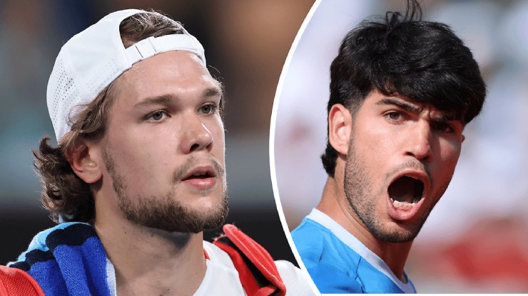 Alcaraz (bên phải) chắc chắn không được chủ quan dù Virtanen (bên trái) bị đánh giá thấp hơn nhiều