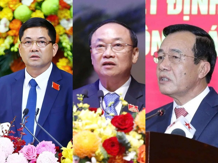 Bí thư Tỉnh ủy Bắc Ninh Nguyễn Hồng Thái, Bí thư Tỉnh ủy Gia Lai Thái Đại Ngọc và Bí thư Tỉnh ủy Thanh Hóa Lê Đức Thái (từ trái qua). Ảnh: T.H.