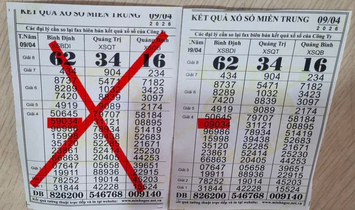 Do đại lý in nhầm kết quả từ trang mạng, người bán vé số ở Đắk Lắk đổi thưởng nhầm mất 9 triệu đồng