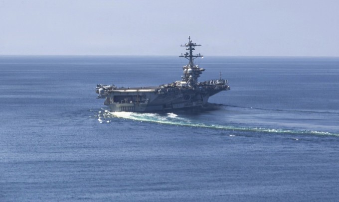 USS Abraham Lincoln tham gia chiến dịch tấn công Iran hôm 3/3. Ảnh: US Navy