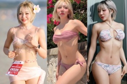 Nữ ca sĩ mặc bikini gợi cảm, khiến cả giải chạy nội y "đứng hình" dõi theo