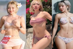 Nữ ca sĩ mặc bikini gợi cảm, khiến cả giải chạy nội y "đứng hình" dõi theo