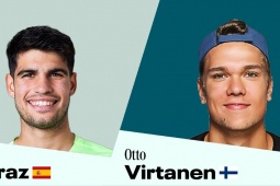 Trực tiếp tennis Alcaraz - Virtanen: "Carlitos" đang gặp khó khăn? (Barcelona Open)
