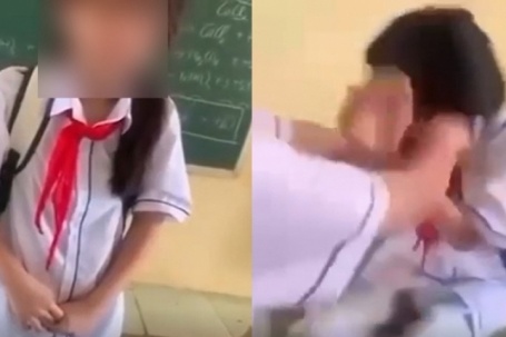 Nữ sinh ở Thanh Hóa bị nhóm bạn dùng ghế đánh vào đầu, bắt cởi áo giữa lớp
