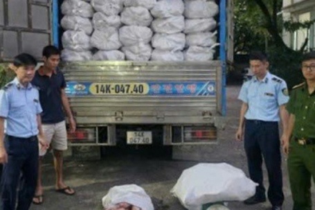 Ngăn chặn hơn 12 tấn chân lợn đông lạnh bốc mùi hôi ra thị trường