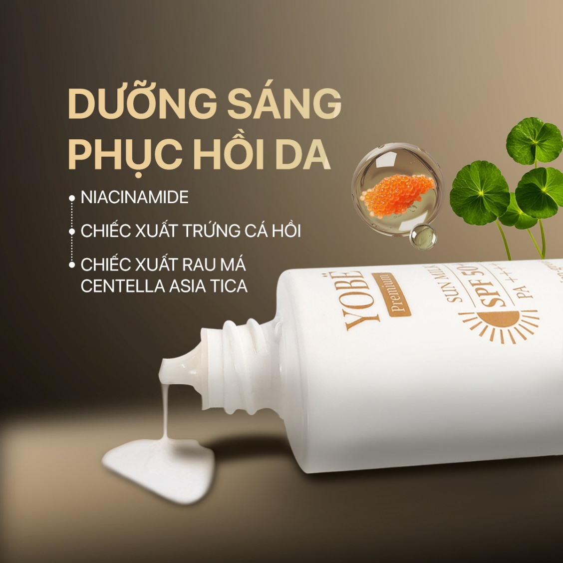 Sữa chống nắng phổ rộng YOBE giúp dưỡng sáng và phục hồi da hiệu quả - Ảnh: YOBE.