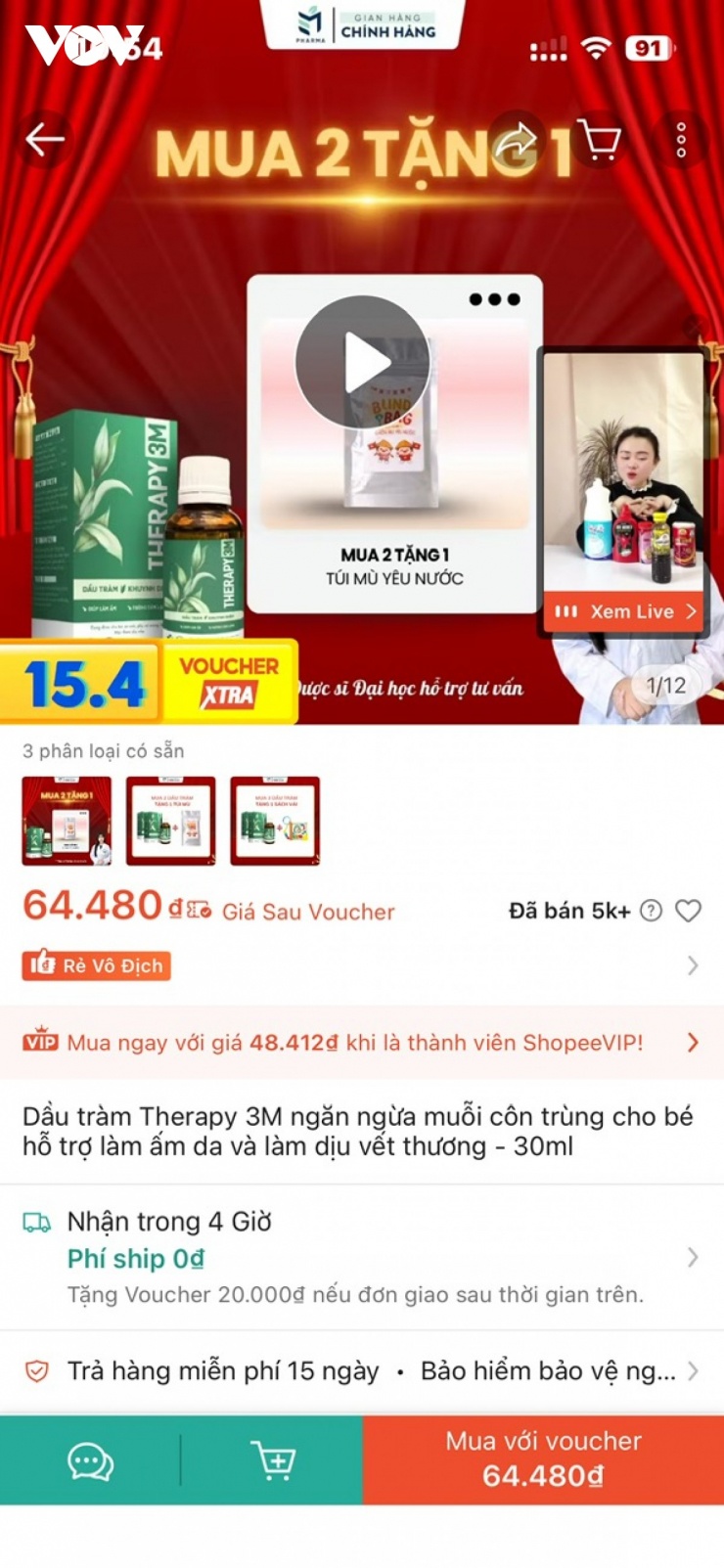 Hiện sản phẩm này vẫn được bày bán tràn lan trên Shopee.