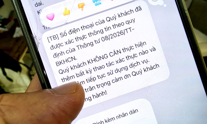 Tin nhắn gửi đến một người dùng. Ảnh: Lưu Quý