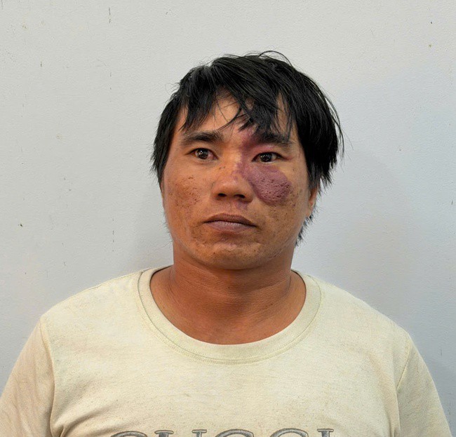 Lê Công Bằng tại cơ quan điều tra. Ảnh: Công an tỉnh An Giang. 