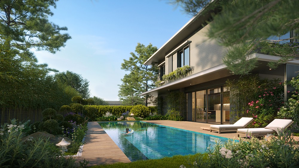 Không gian biệt thự Premier Villas tại Lynn Times Onsen Retreat Nam Hà Nội