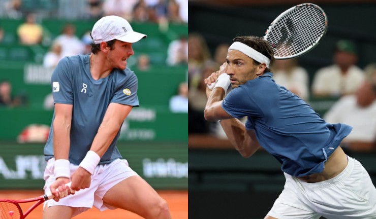 Fonseca (bên trái) gặp Rinderknech (bên phải), trận đấu hấp dẫn tại vòng 2 Munich Open