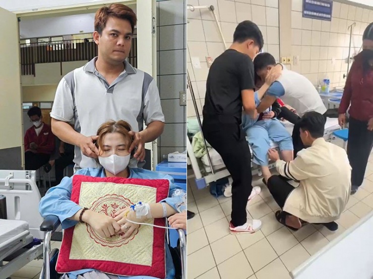 Long (ảnh trái) - em chồng thứ ba của Như ở lại viện chăm sóc chị dâu 1 tháng&nbsp;