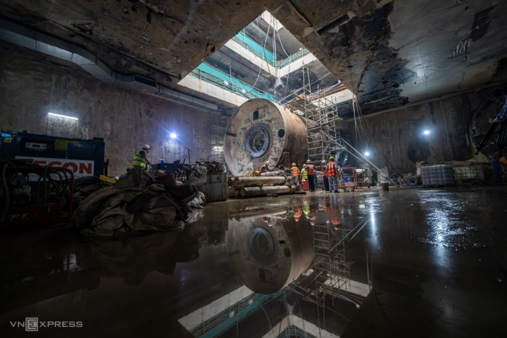 Bên trong đoạn ngầm metro Nhổn - ga Hà Nội - 7