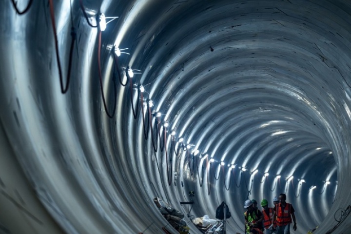 Bên trong đoạn ngầm metro Nhổn - ga Hà Nội