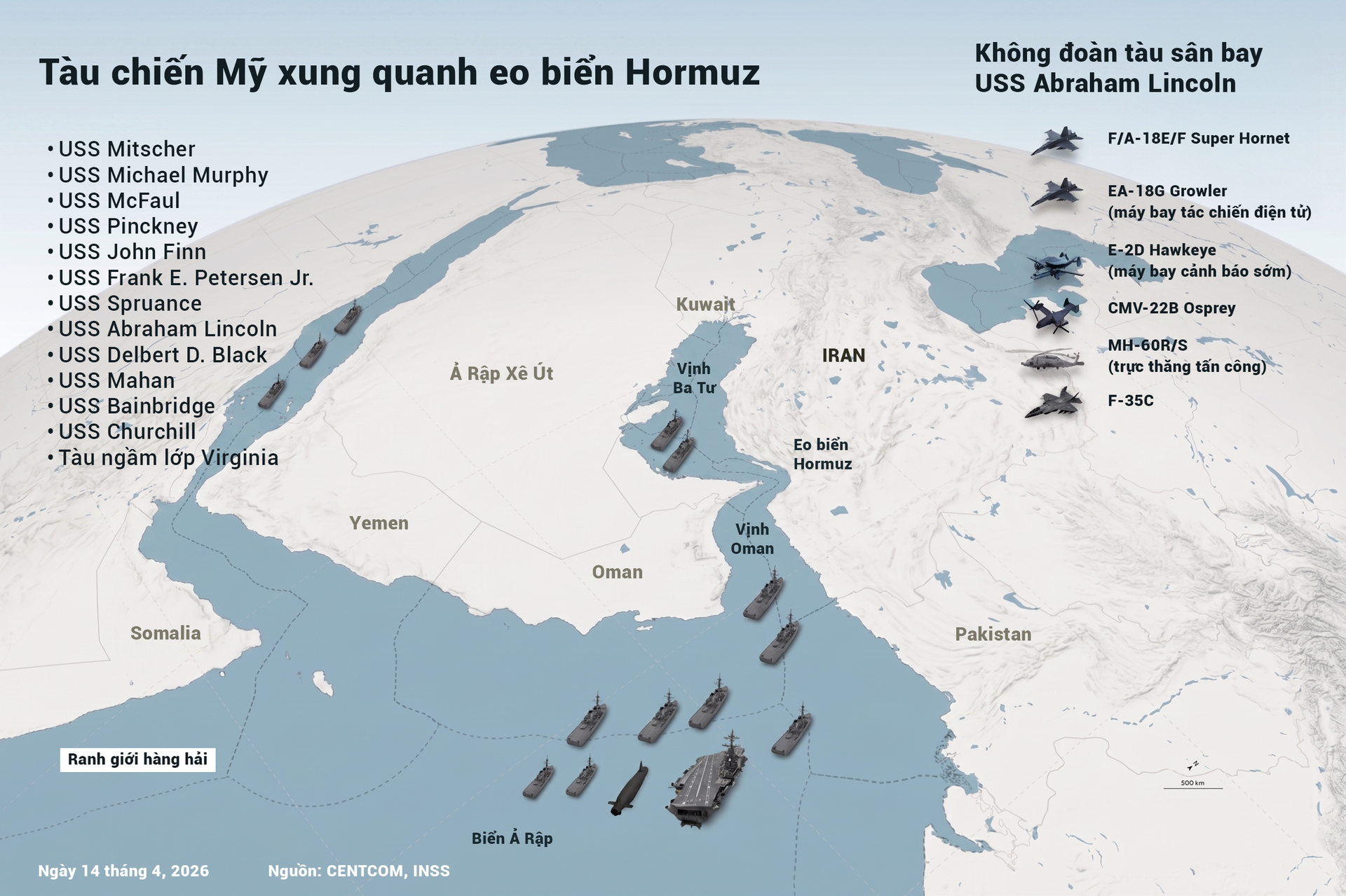 Infographic: Chi tiết các tàu chiến Mỹ bao vây quanh eo biển Hormuz - 2