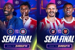4 anh hào vào bán kết Cúp C1: Bayern đại chiến PSG, Arsenal đụng độ Atletico