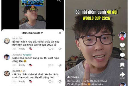 TikToker Việt làm clip điểm danh 48 đội bóng tham dự VCK World Cup 2026, gây "bão mạng"