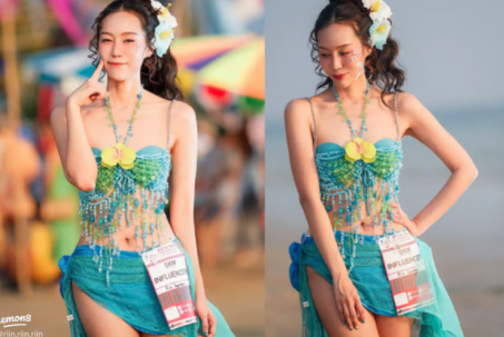 Mỹ nhân mặc bikini "nàng tiên cá", gây xốn xang ở sự kiện chạy bộ nội y