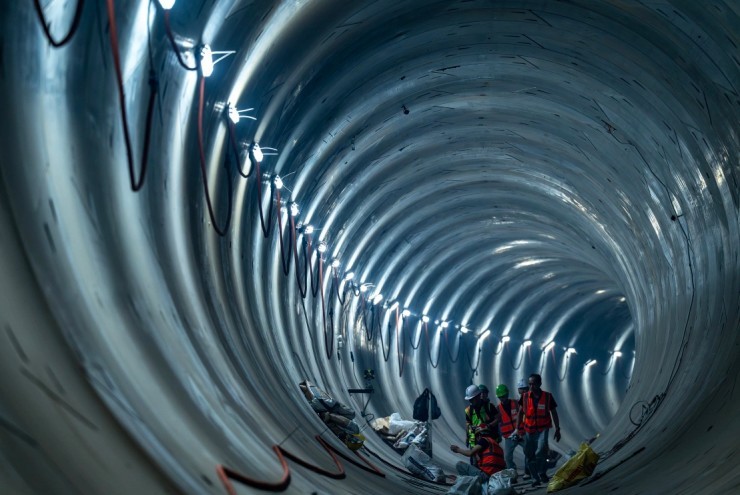 Bên trong đoạn ngầm metro Nhổn - ga Hà Nội