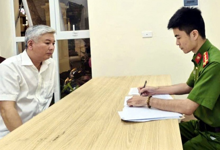 &nbsp;Ông Nguyễn Ngọc Ngân tại cơ quan công an.