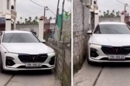 Tài xế xe VinFast Lux A luồn lách trong ngõ siêu hẹp khiến người xem trầm trồ