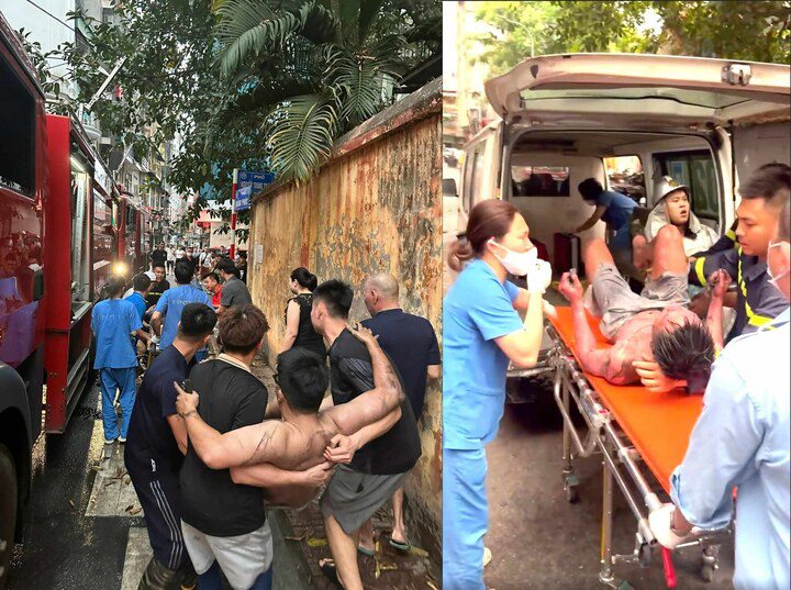 Nạn nhân mắc kẹt được đưa ra ngoài, bàn giao cho lực lượng y tế.