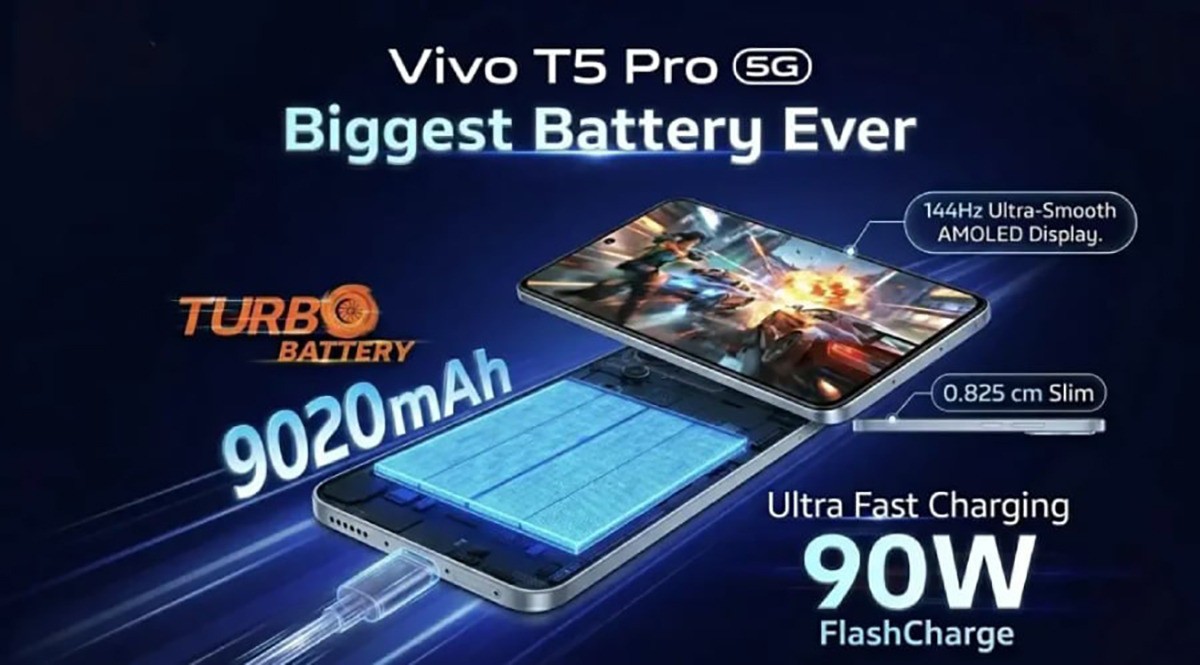 Vivo T5 Pro 5G ra mắt: Màn 144Hz, pin 9.020 mAh, giá từ 8,46 triệu đồng - 3