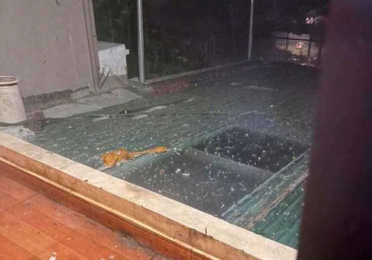 Trong đêm ngày 17/4, nhiều địa phương ở Thanh Hóa xuất hiện mưa đá.&nbsp;Ảnh: NDCC