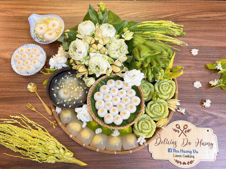 Bánh trôi, bánh chay màu trắng truyền thống. (Ảnh: Vũ Thu Hương)